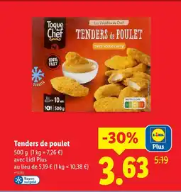 Lidl Toque de chef tenders de poulet avec sauce curry offre