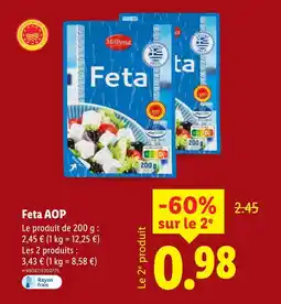 Lidl Milbona feta aop offre