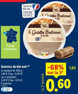 Lidl Saveurs de nos regions galettes de blé noir offre