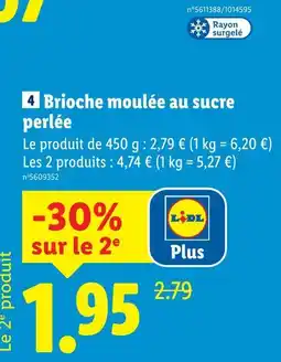 Lidl Maitre jean pierre brioche moulée au sucre perlée offre