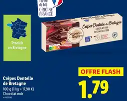 Lidl Saveurs de nos régions crêpes dentelle de bretagne chocolat noir offre