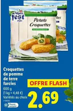 Lidl Alpen fest croquettes de pomme de pomme farcies offre