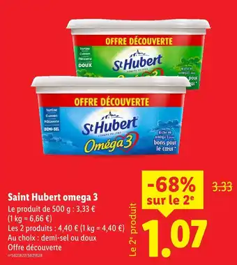 Lidl St hubert omega 3 demi-sel offre