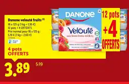Lidl Danone velouté fruits offre