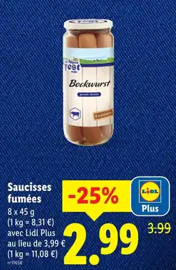 Lidl Alpenfest saucisses fumées offre