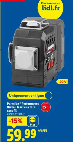 Lidl Parkside niveau laser en croix sans fil offre