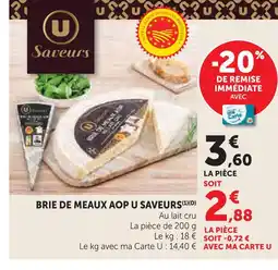 U Express U saveurs brie de meaux aop offre