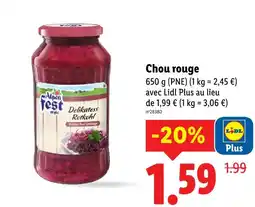 Lidl Alpen fest chou rouge offre