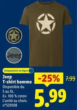 Lidl Jeep t-shirt homme offre