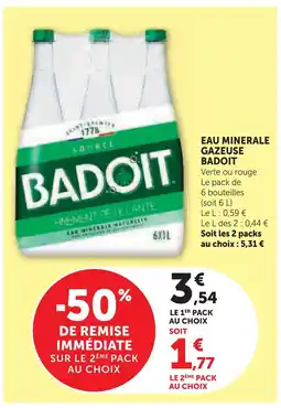 U Express Badoit eau minérale offre