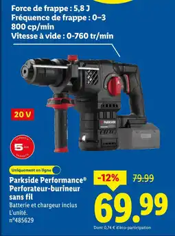 Lidl Parkside perforateur-burineur sans fil offre