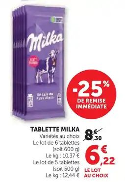 U Express Tablette milka offre