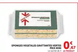 U Express Eponges végétales grattantes vertes offre