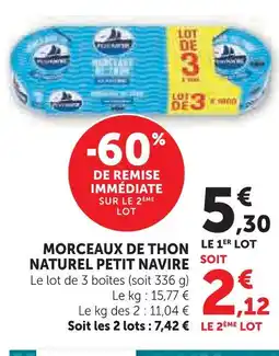 U Express Petit navire morceaux de thon naturel offre