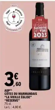 E.Leclerc Hachette - aop cotes du marmandais la vieille église offre