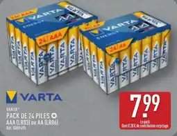 ALDI Varta pack de 24 piles offre