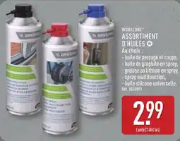 ALDI Workzone assortiment d'huiles offre