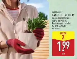 ALDI Gardenline gants de jardin offre