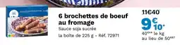 Picard 6 brochettes de boeuf au fromage offre