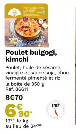 Picard Poulet bulgogi kimchi offre