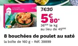 Picard 8 bouchées de poulet au saté offre