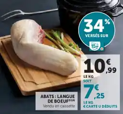 Super U Abats langue de boeuf offre