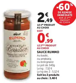 Super U Sauce rummo offre