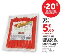Super U Saucisses hot dog de strasbourg stemmelen offre