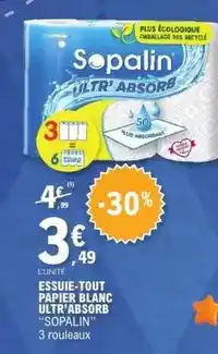 E.Leclerc Sopalin - essuie-tout papier blanc ultra absorb offre