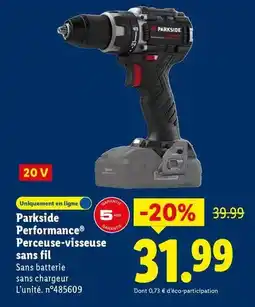 Lidl Parkside - performance perceuse-visseuse sans fil offre