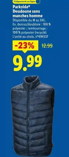 Lidl Parkside - doudoune sans manches homme offre