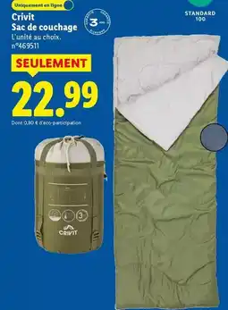 Lidl Crivit - sac de couchage offre
