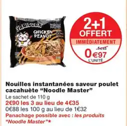 Monoprix NOODLE MASTER Nouilles instantanées saveur poulet cacahuète offre