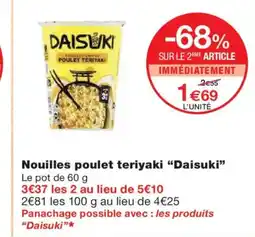 Monoprix DAISUKI Nouilles poulet teriyaki offre