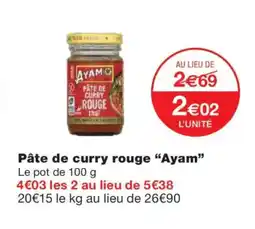 Monoprix AYAM Pâte de curry rouge offre