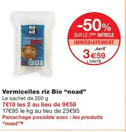 Monoprix NOAD Vermicelles riz Bio offre