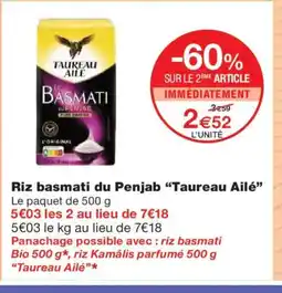 Monoprix TAUREAU AILÉ Riz basmati du Penjab offre