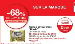 Monoprix NISSIN Ramen saveur miso offre