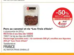 Monoprix LES TROIS D'ASIE Porc au caramel et riz offre