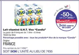 Monoprix CANDIA Lait vitaminé U.H.T. Viva offre