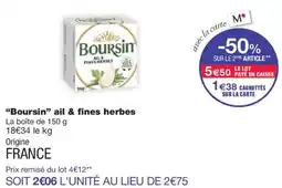 Monoprix BOURSIN ail & fines herbes offre