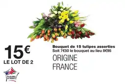 Monoprix Bouquet de 15 tulipes assorties offre