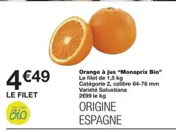 Monoprix MONOPRIX BIO Orange à jus offre