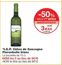 Monoprix I.G.P. Côtes de Gascogne Florenbelle blanc offre