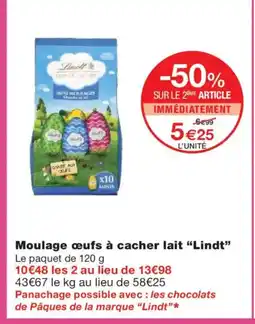 Monoprix LINDT Moulage œufs à cacher lait offre