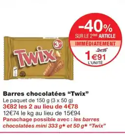 Monoprix TWIX Barres chocolatées offre