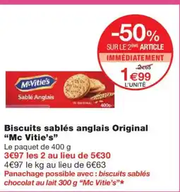 Monoprix MC VITIE'S Biscuits sablés anglais Original offre