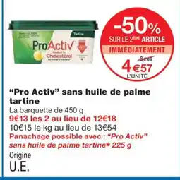 Monoprix PRO ACTIV sans huile de palm tartine offre