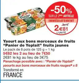 Monoprix PANIER DE YOPLAIT Yaourt aux bons morceaux de fruits fruits jaunes offre