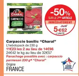 Monoprix CHARAL Carpaccio basilic offre